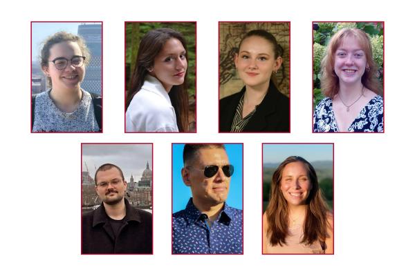 Summer 2024 CSEEES FLAS Fellows: Portraits of Kale Fuller, Sophie Boelk, Samantha Smith, Sophie Papp, Jay Hadfield, Luis Angelo Juarez and Siobhan Seigne